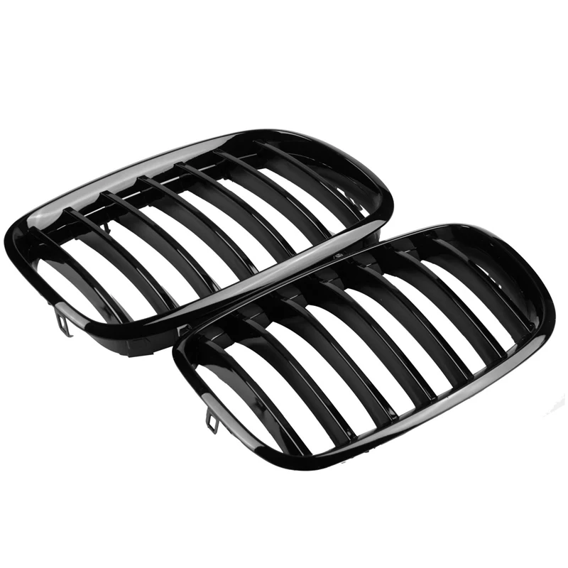 Автомобильный глянец Черный передний бампер впускная решетка для почек BMW E70 E71 X5