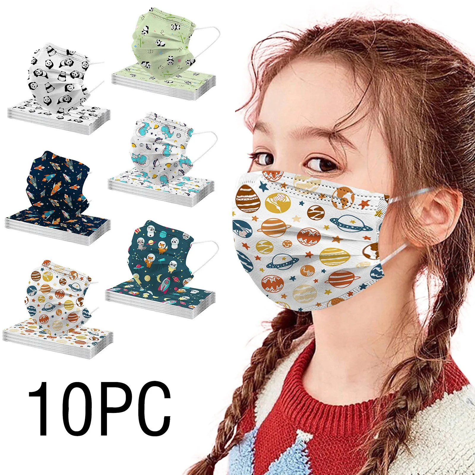 10 шт. детская маска для лица с рисунком динозавра | Красота и здоровье