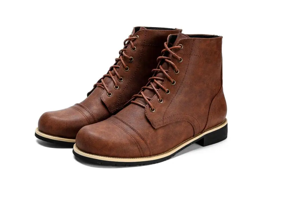 Туфли мужские классические в стиле милитари с круглым носком броги ковбойские