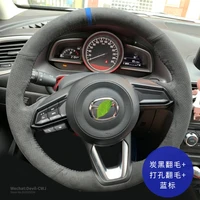 steering wheel cover for mazda 6 cx4 atenza axela premacy familia cx 4 cx5 cx8 leather hand stitch grip car interior accessories