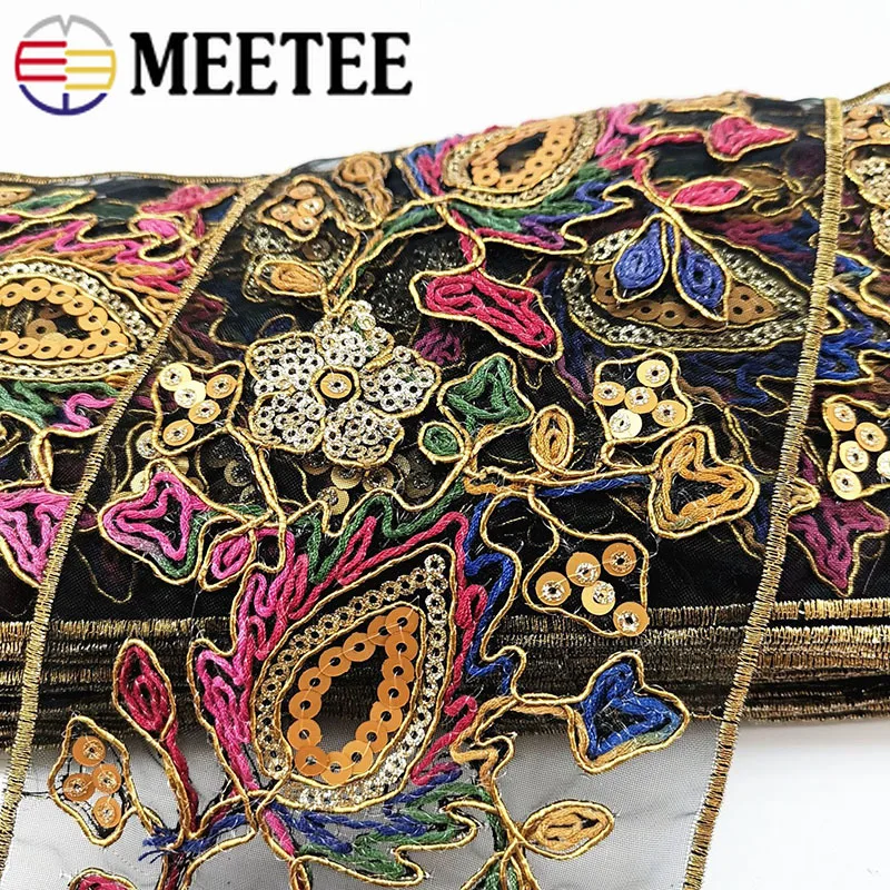 3/9 метров золотые блестки в стиле ретро кружевная тесьма с вышивкой кружевные