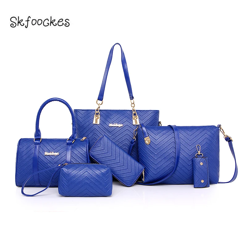 

skfoockes 2020 new wave 6-piece set mother and daughter bag handbag, shoulder bag and crossbody bag