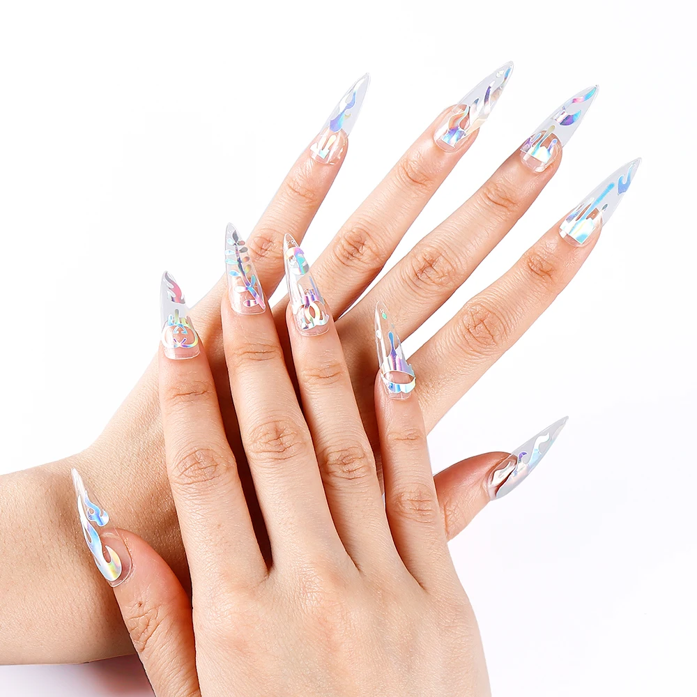 3D огненное пламя полый ноготь дневная лента наклейка для дизайна ногтей s Маникюр