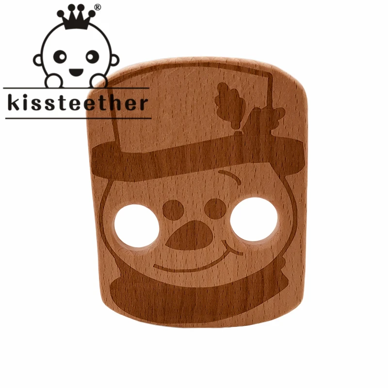 

Прорезыватель для зубов из бука, снеговик, игрушка для детей