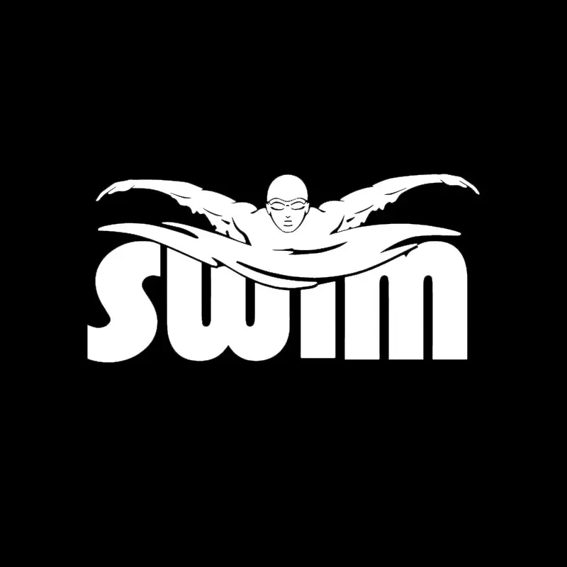 YJZT 16CM*7.7CM Swim Player Athletic Sport Creative Car Styling Vinyl Sticker Black/Silver C31-0162 | Автомобили и мотоциклы