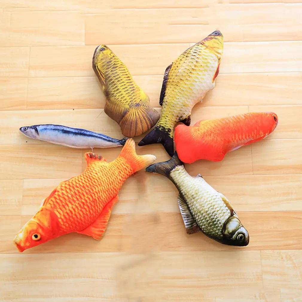 20cm Catnip Catmint Cat Favor Simulation Fish Toys Shape Scratching Post Short Plush For Pet Product Supplies Drop Ship | Дом и сад