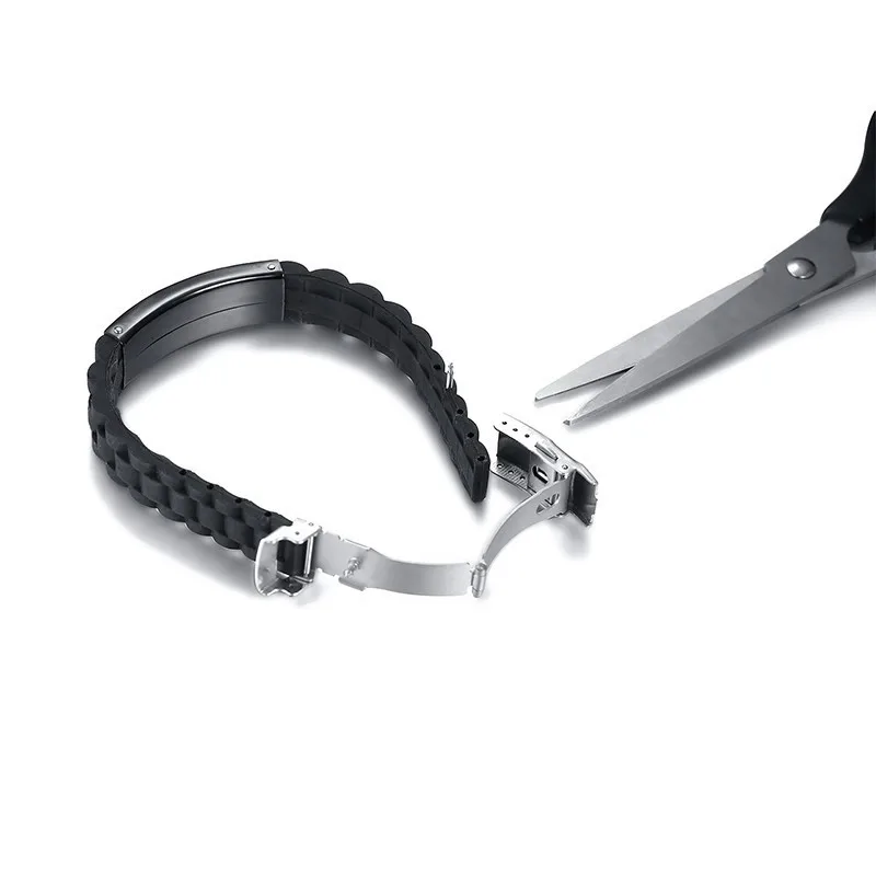 Мужские браслеты из нержавеющей стали и силикона с идентификацией для детей