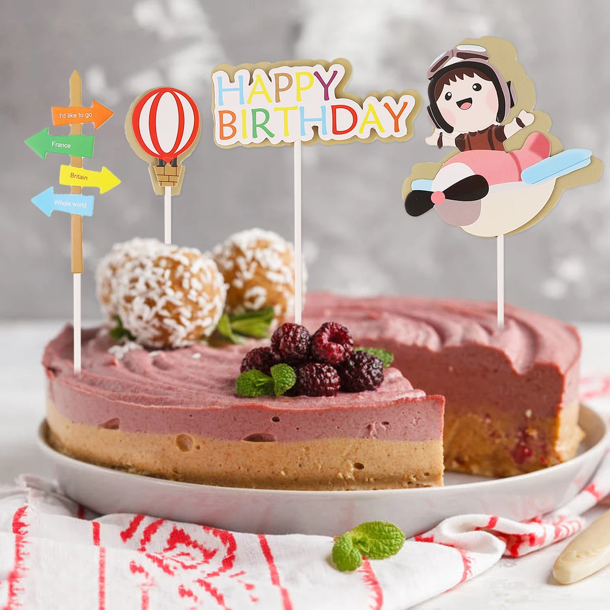 25 шт. воздушные шары самолеты топперы для торта декоративные изысканные бумажные