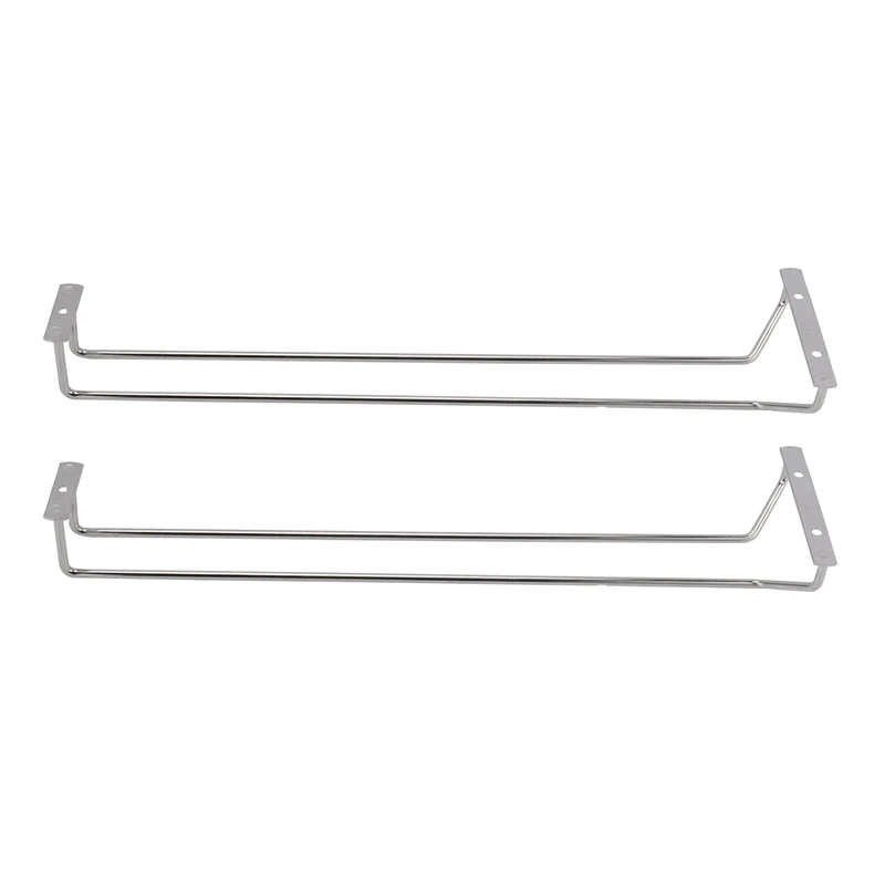 

17-Inch Stainless Steel Wine Glass Rack,Under Cabinet Organizer,Goblet Holder,Hanging Stemware Holder for Kitchen,2 Pcs