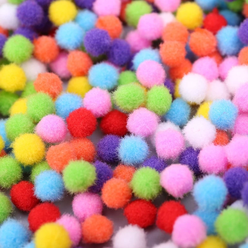 1000Pcs Soft Round Fluffy Craft PomPoms Ball Mixed Color Pom Poms 10mm DIY | Игрушки и хобби