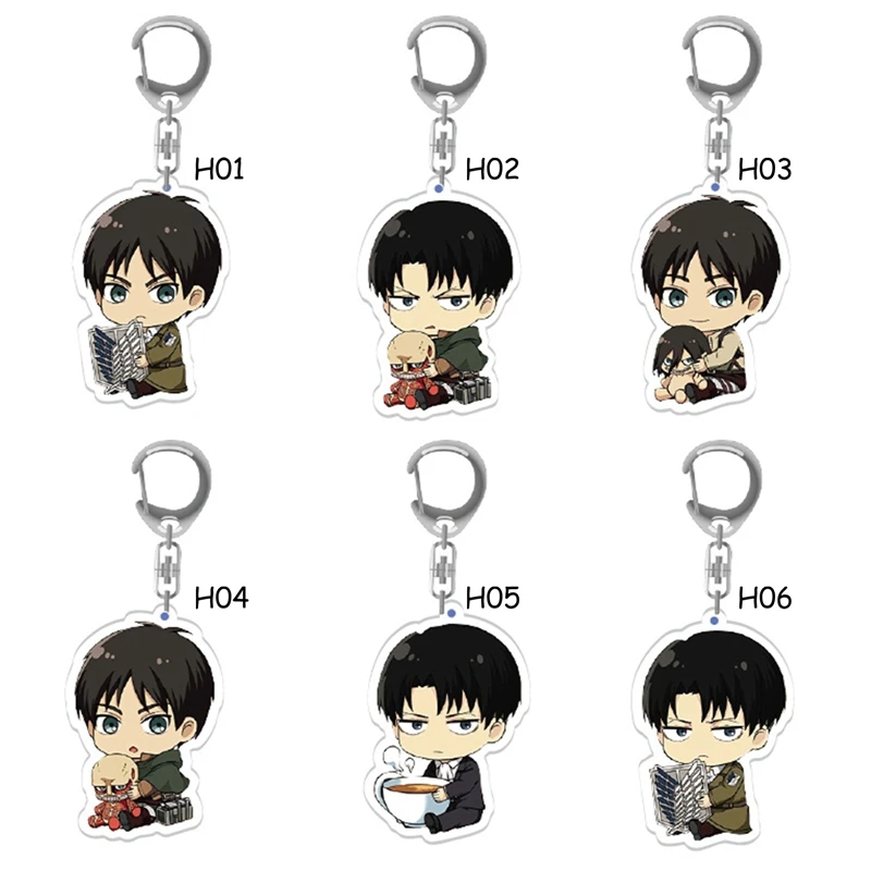 

Attack on Titan Anime HD Printed Keychain Cosplay Acrylic Pendant Keyring Cute Funny Cartoon Toy Rare Gift