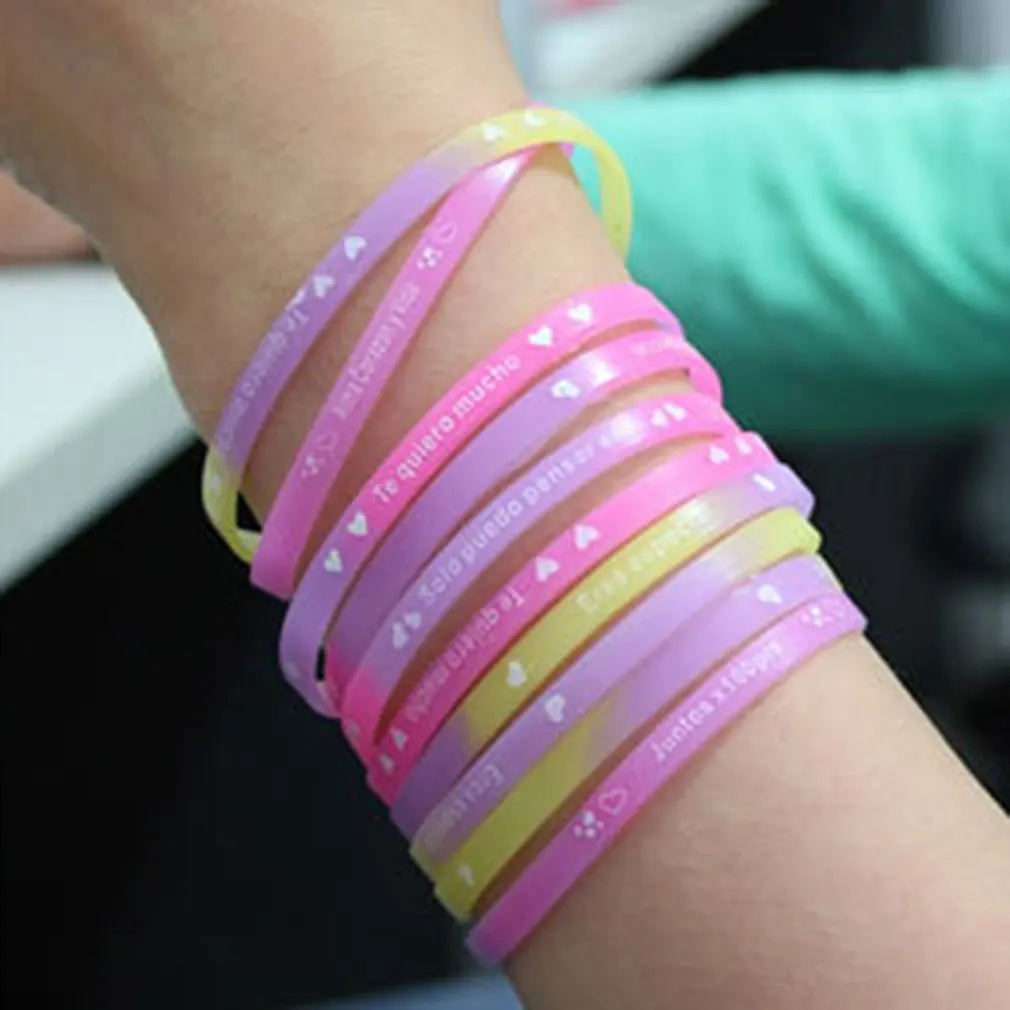 Унисекс светящийся спортивный силиконовый Узкий браслет рекламные подарки