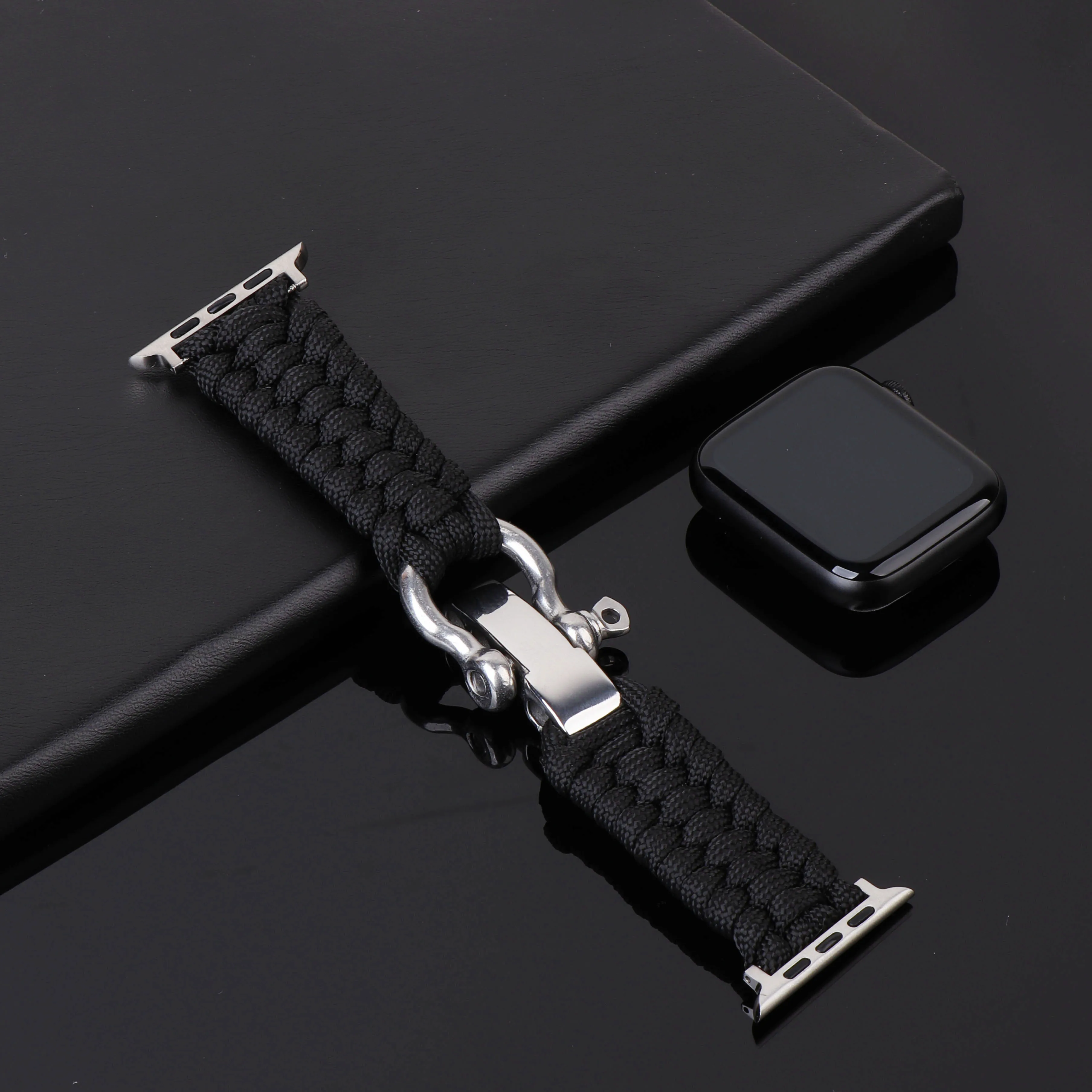 Outdoors Survival Rope Strap for Apple Watch 44mm 40mm 42MM 38MM Bracelet Iwatch 5 6 SE 4 3 Leather Clasp Sport Braided Band | Наручные