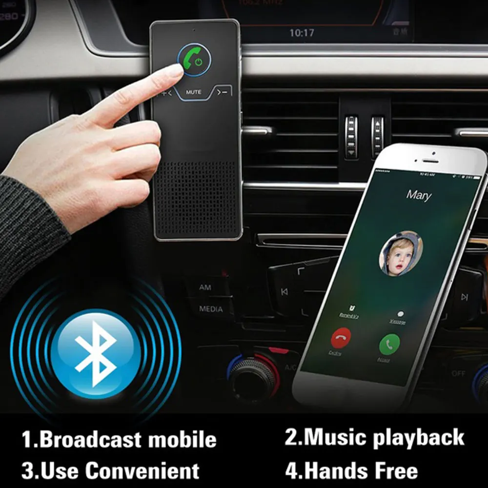 BT5.0 Смарт Солнцезащитный козырек автомобильный bluetooth приемник воздушный выход