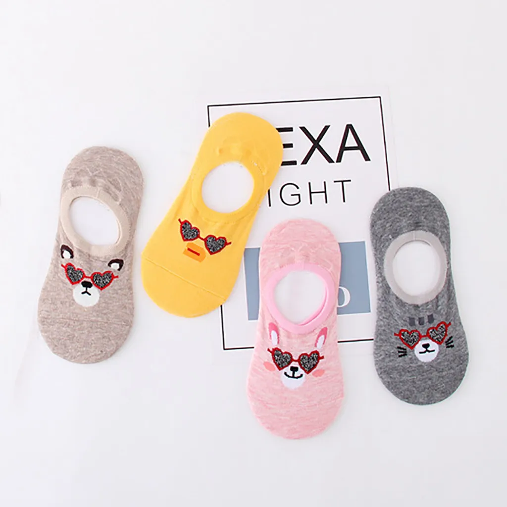 1 пара женских Хлопковых Носков с принтом животных женские зимние носки башмачки