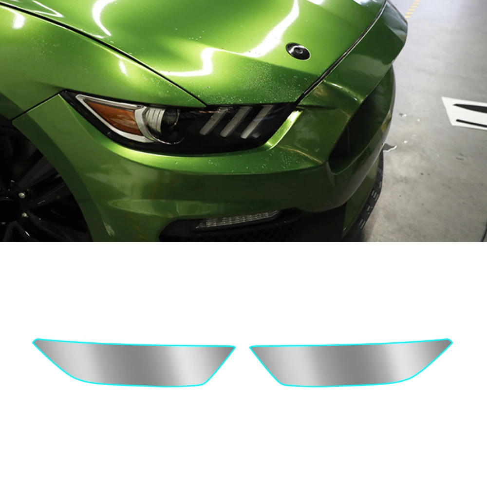 

For Ford Mustang 2015-2021 Auto Car Headlight Vinyl Film Smoke Black Light Tint Protector Sheet Sticker Waterproof Cover Styling