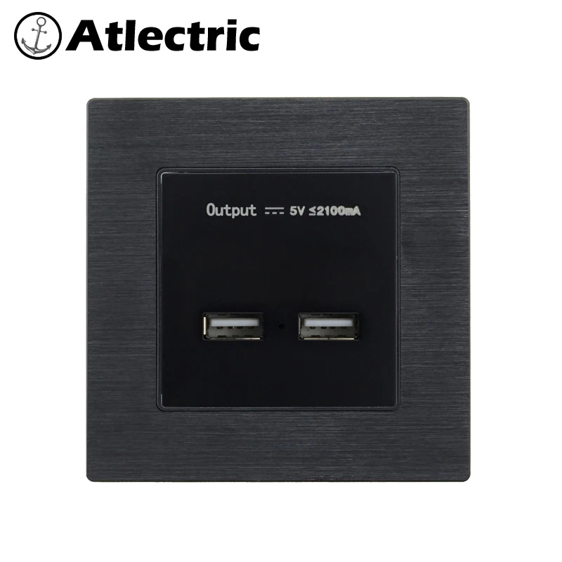 Atlectric двойной USB порт ЕС FR Стандартный Разъем питания настенная розетка