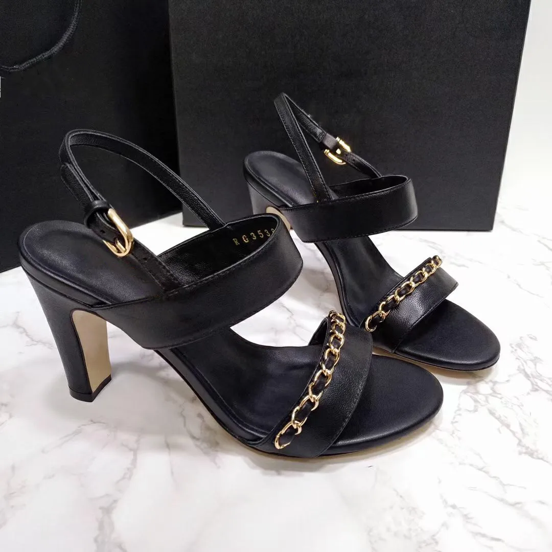 

Wrapped toe sandals women's stiletto with drill half support 2021 spring new letter empty high heels Europe station