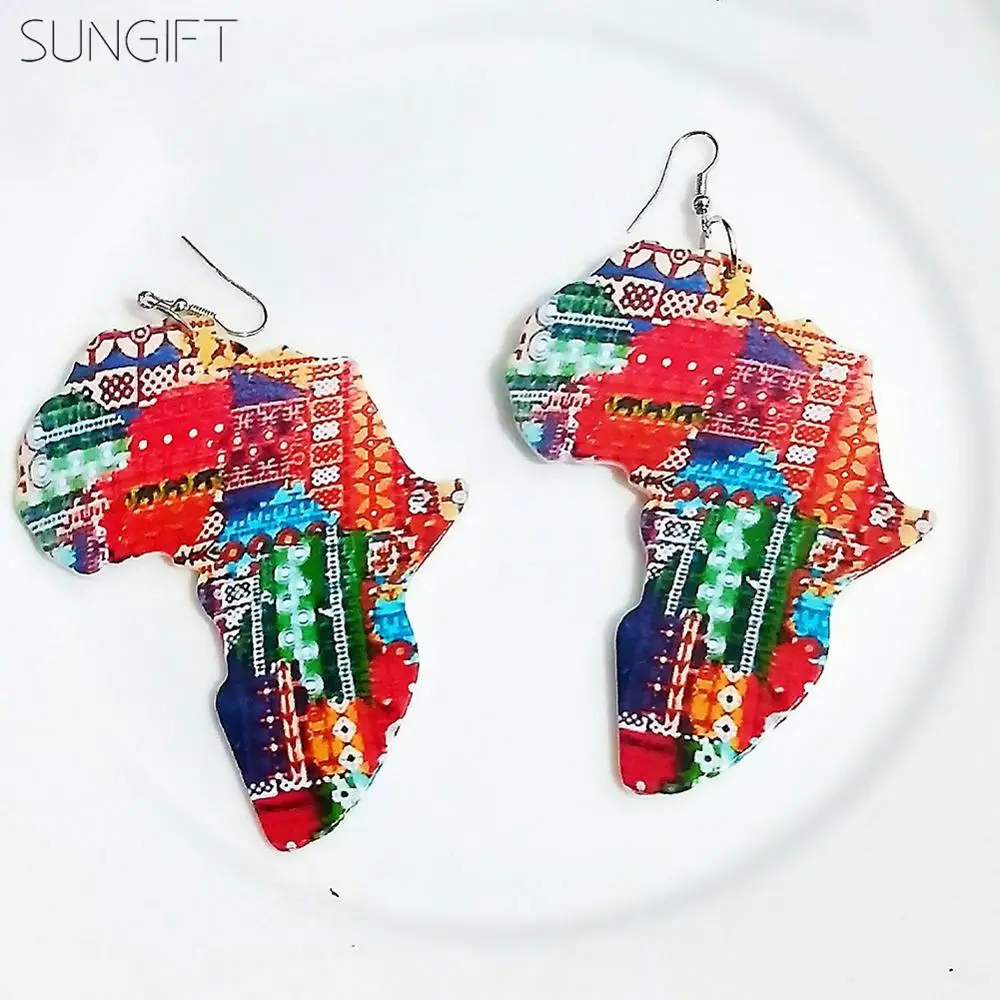 SUNGIFT 2019 последние женские ювелирные изделия Красочные Африка Карта Натуральный