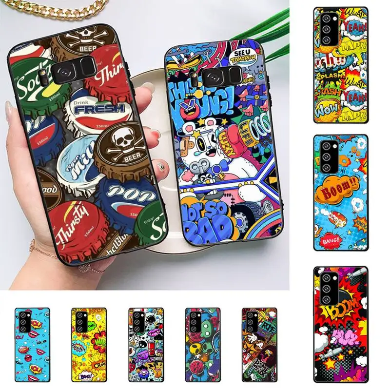 

Anime Graffiti Sticker Phone Case For Samsung Note 10Pro Note20ultra note20 note10lite M30S Coque