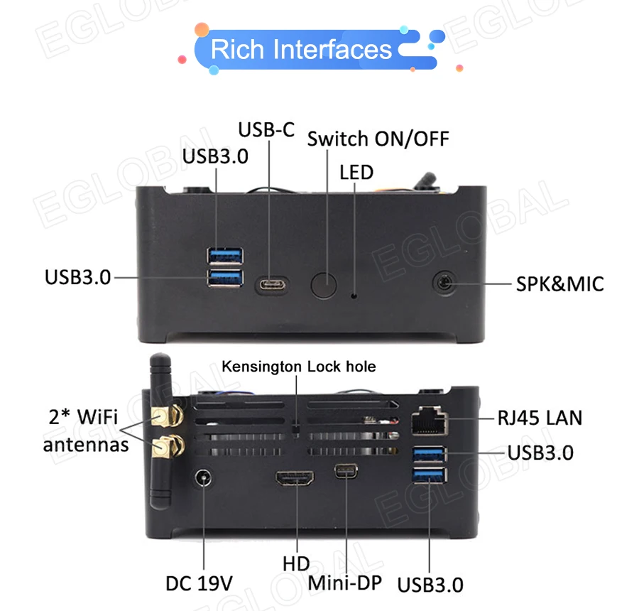 Игровой Компьютер Eglobal 8TH Gen мини ПК Core i7 8750H 4K HD Windows 10 Xeon Client NVME SSD Настольный Linux i5 i9
