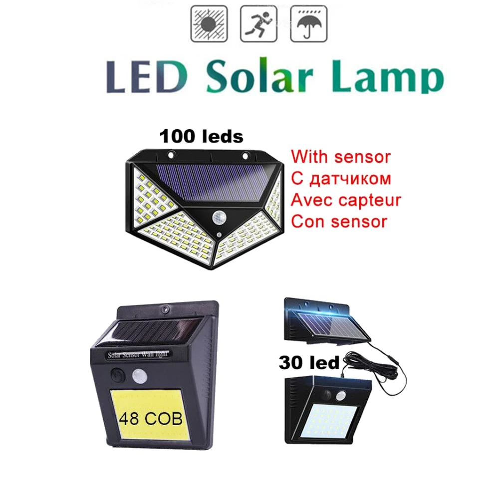 Светодиодный настенный светильник на солнечной батарее беспроводной PIR датчик