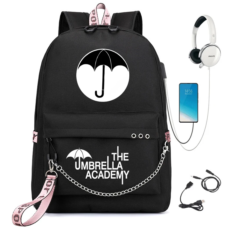 The Umbrella Academy Teenage Girls Boys Backpack Students School Bags Pattern Children's Schoolbag Mochilas Usb Charging Bookbag