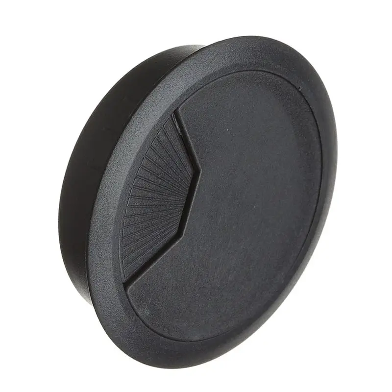 

3 Pcs Black Plastic Desktop Computer 80mm Grommet Cable Hole Cover