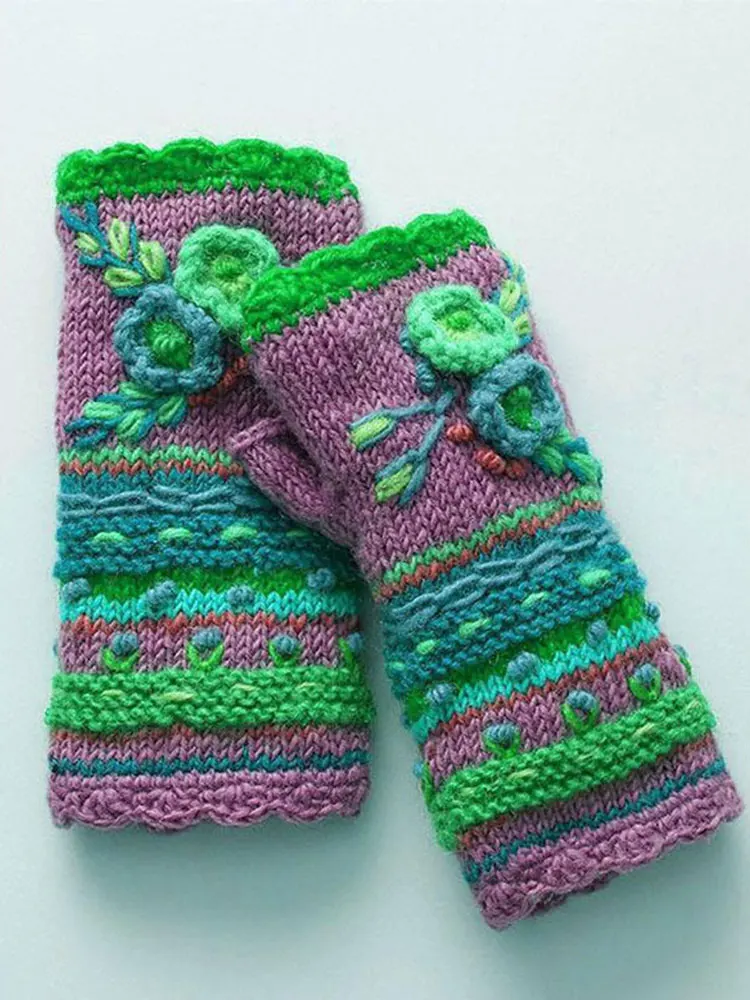 

2020 Women Winter Half Finger Cute Warm Fingerless Gloves