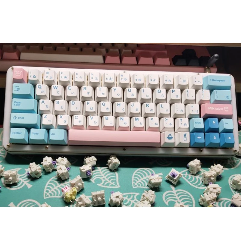 

Milk Keycaps Milk Cover Keycap PBT Sublimation Key-Cap Cherry Profile 141 Keys Compatible 87/104/108/84/64/98/96
