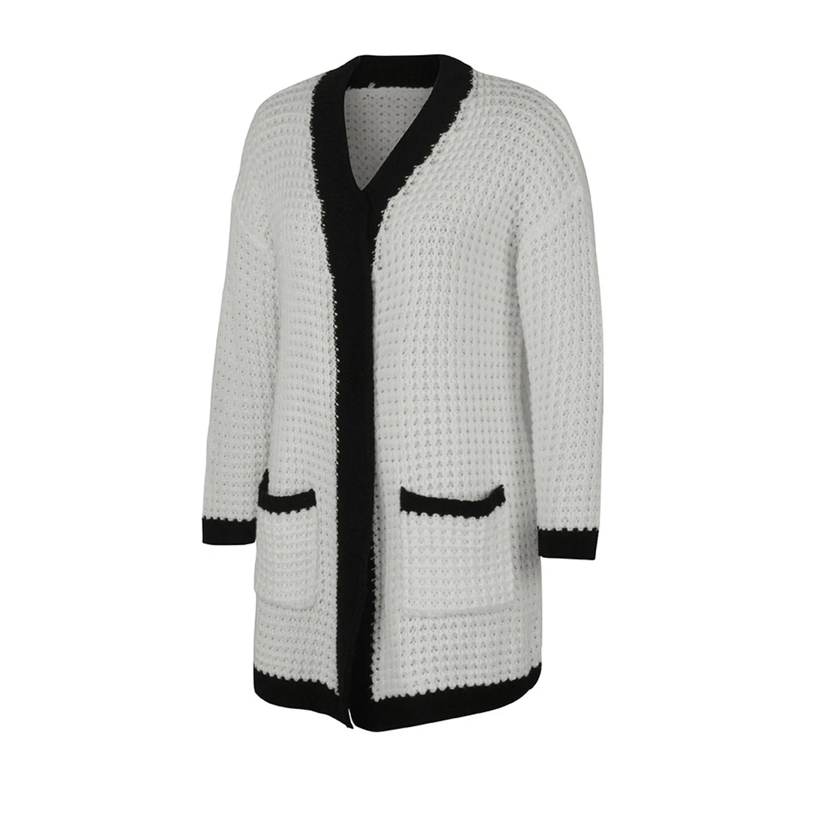 

Fashion Women Knit Winter Cardigan Sweater Solid Color Coat Ladies Knit Cardigan Casual loose Jacket Tops Long Sleeve Pockets