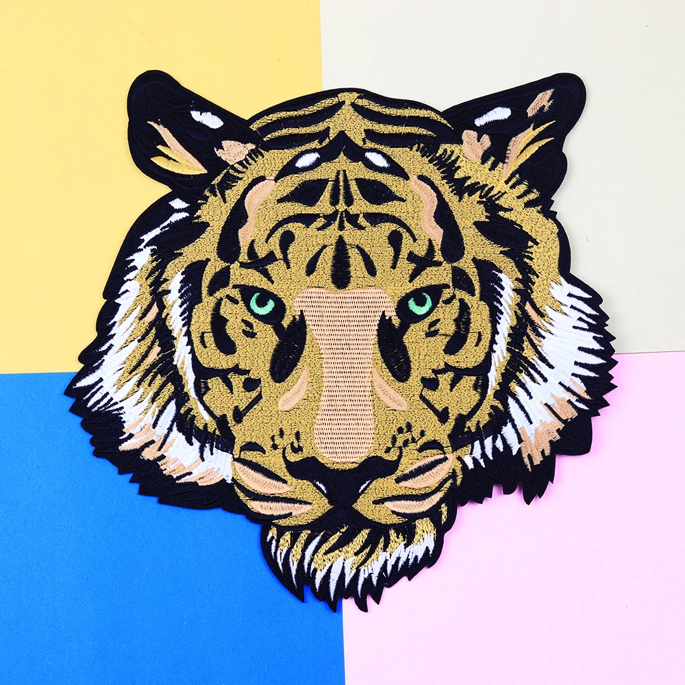 Король гор большой тигр железные нашивки для одежды вышивка заплатка шить DIY вышивка на одежде с ирон-он.