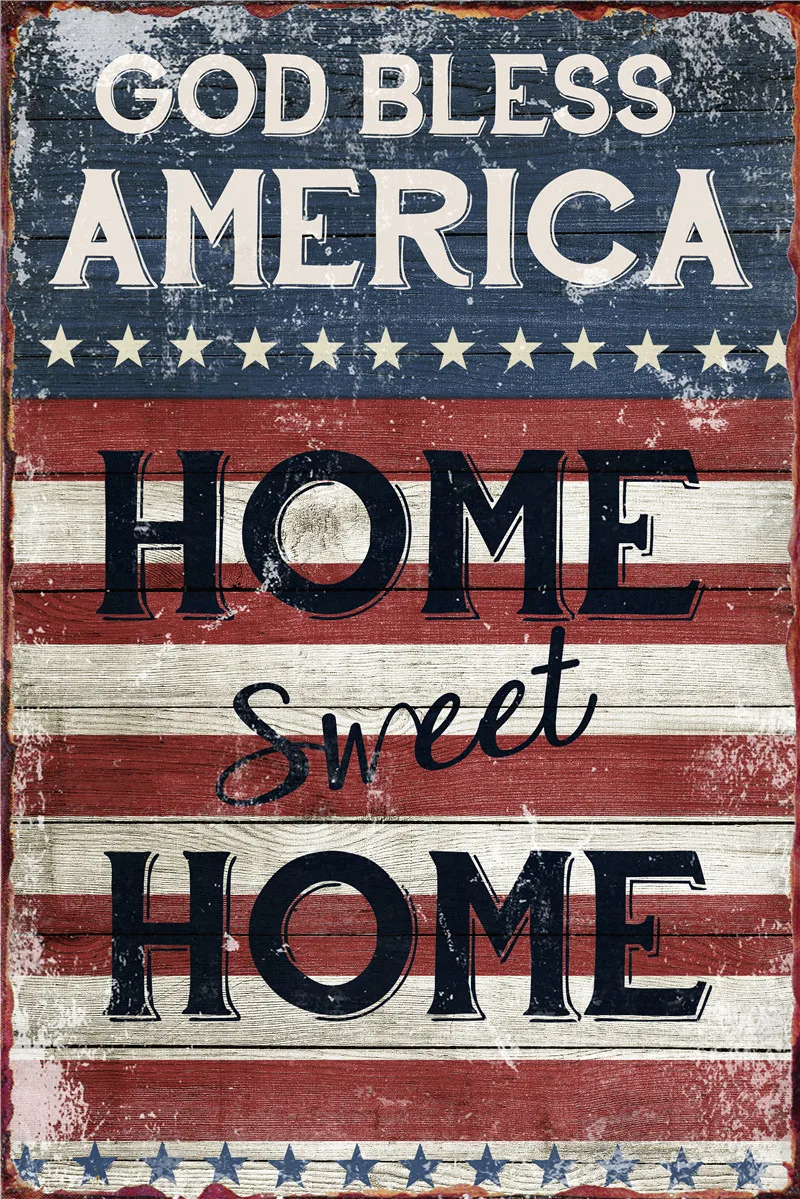 

Metal Sign Bedroom Wall Decoration Vintage Metal Plate American Flag Sign Garden Posters for Outside Gamer Room Retro Decor Home