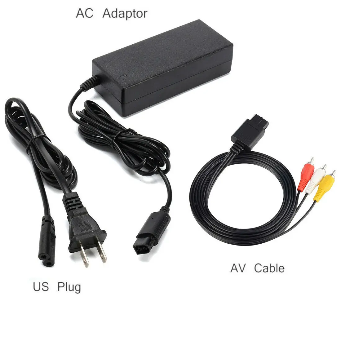 

AC Adapter Power Supply & AV Cable Cord For Nintendo Gamecube New GC Charger Lot