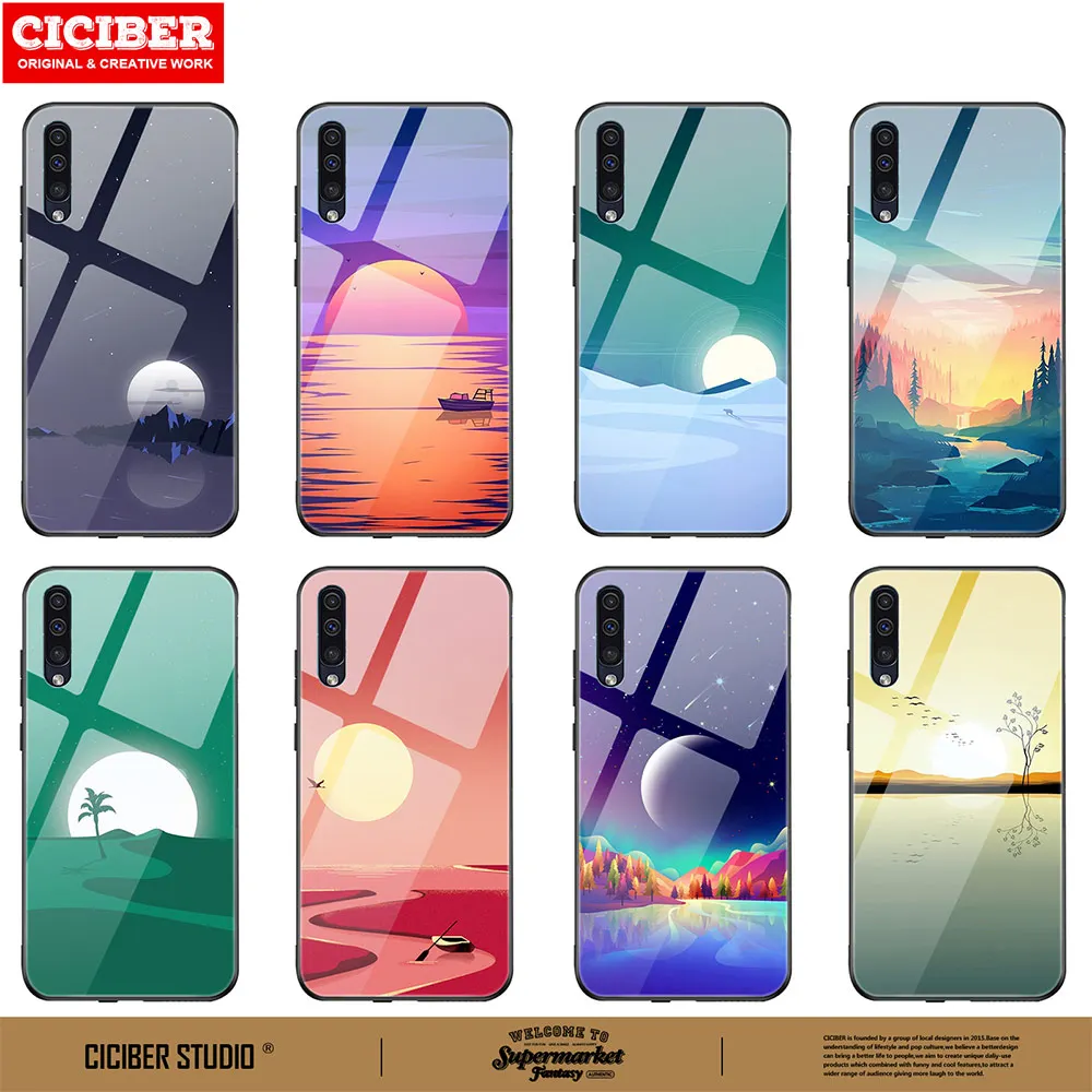 

Sunset Phone Case For Samsung A51 A71 A21 A21S A30 A40 A41 A50 A70 M31 S9 S8 S10 S20 Plus Note 20 Ultra 10 Glass Cover landscape