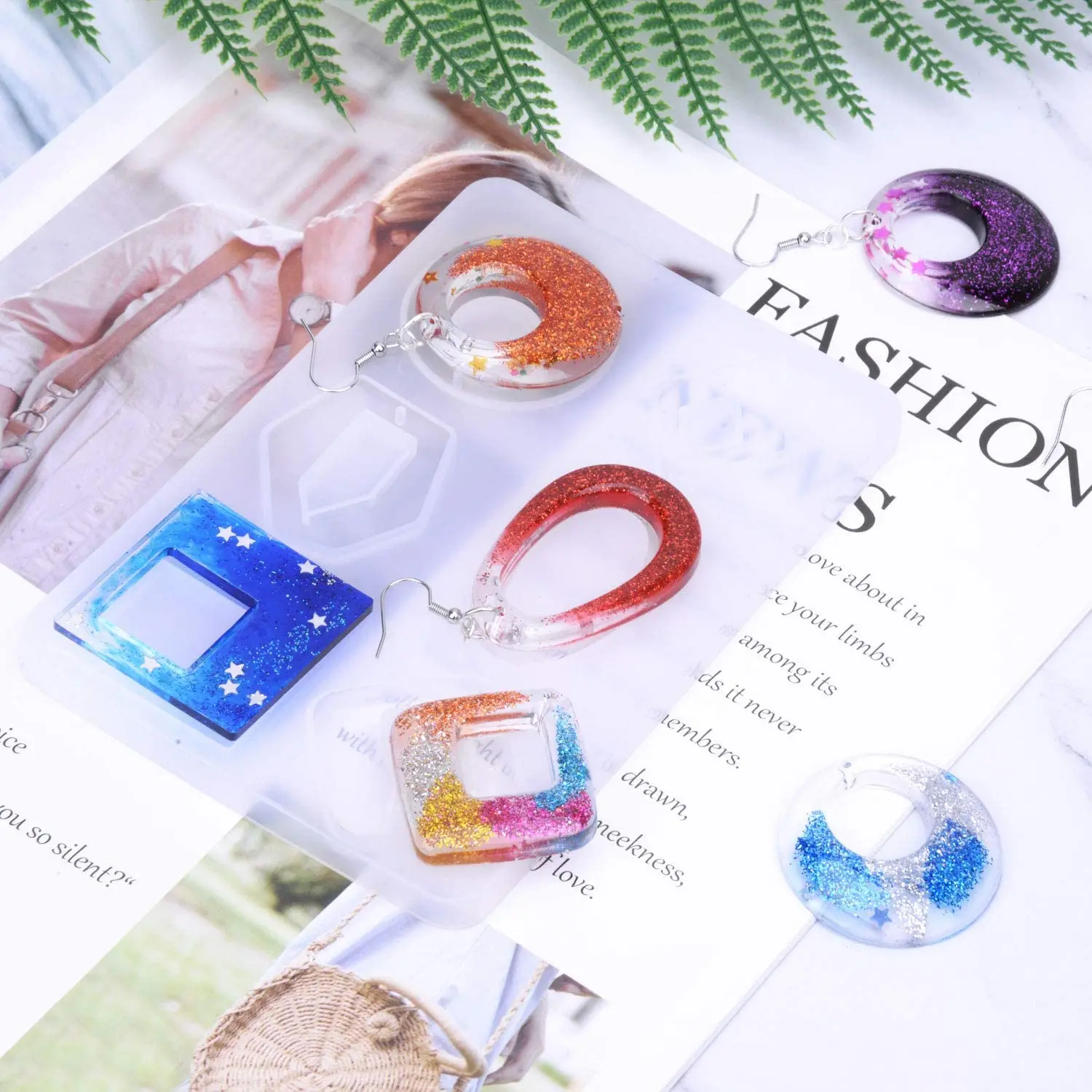 Формы для забрасывания сережек из силикона и эпоксидной смолы 195