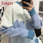 Вязаный свитер Zongke в полоску, Мужская одежда, пуловер, мужской свитер в уличном стиле, Корейская одежда 2XL 2022, весна