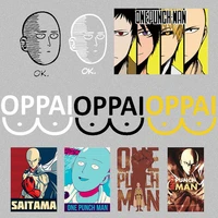 one punch man iron on patches stripes thermo stickers on clothes application of one monk applique transfers for clothing anime