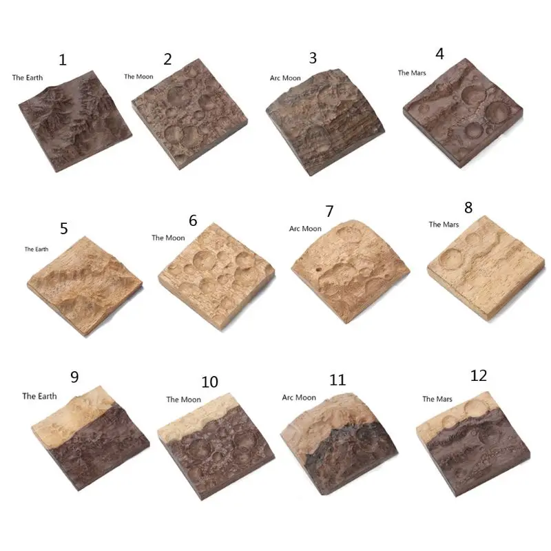 

2\" Universe Theme Resin Epoxy Art Cosmic Space Resin Earth Moon Wood Jewelry DIY A0NF