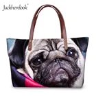 Объемная сумка через плечо Jackherelook с изображением мопса, бульдога, сумка-мессенджер с ручкой сверху, женские сумки для покупокпляжа
