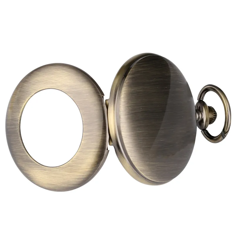 Steampunk Pocket Watch Retro Mechanical Hand Wind Mechanical Watches Bronze Hollow-out Design Smooth Case Pendant Chain Reloj