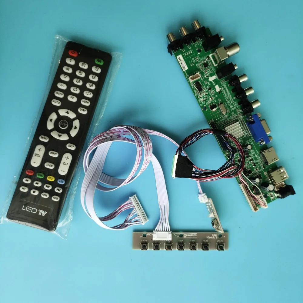 

Kit For LTN156AT24-P01/LTN156AT24-801 Panel DVB-T2 Signal digital controller board 1366X768 screen HDMI AV LED USB VGA TV remote