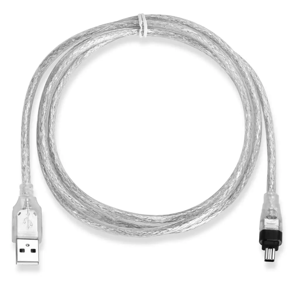 Bochara 1 5 м 5ft USB2.0 мужчина к 4Pin Firewire IEEE1394 Мужской кабель Фольга + Плетеный