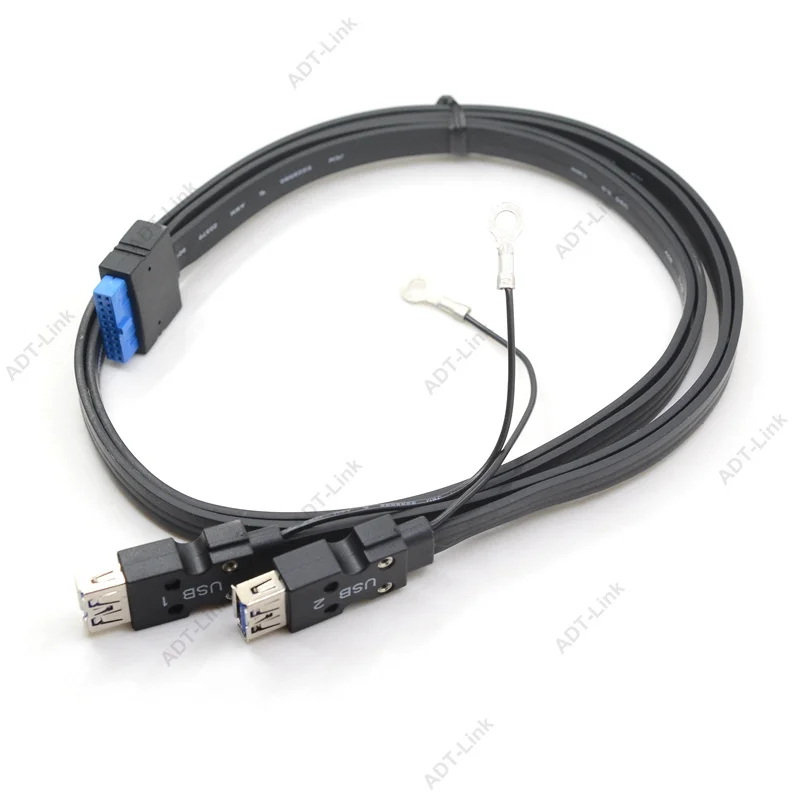 Соединитель USB 3 0 Панельное крепление с двумя портами гнездовой винтовой