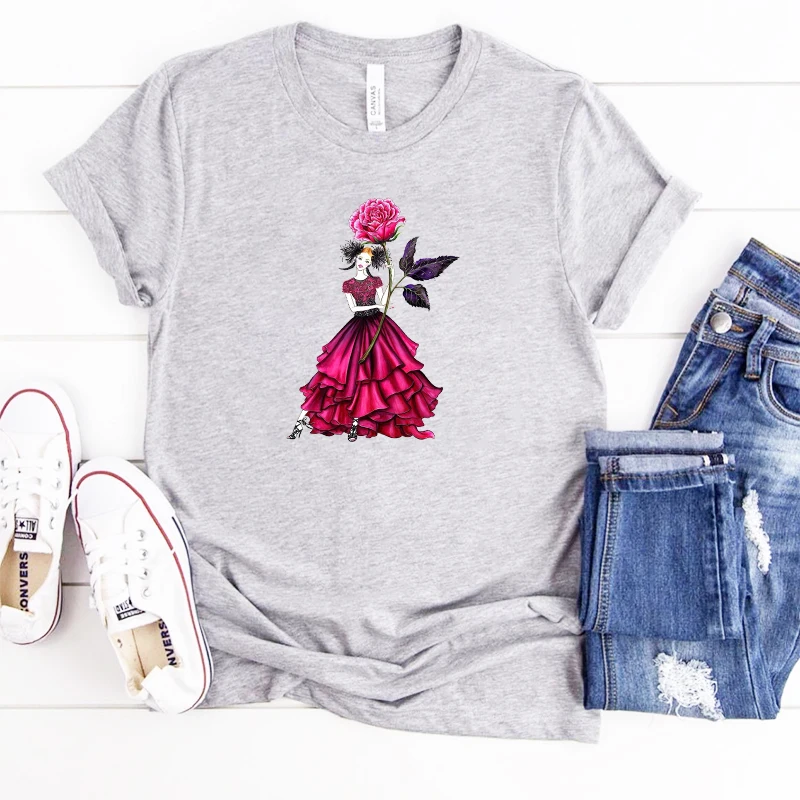 Модные дизайнерские футболки в стиле Харадзюку платье с цветочными лепестками