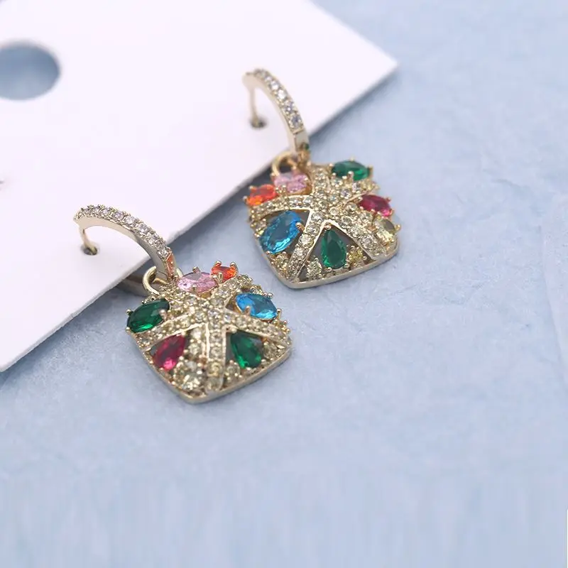 Новые модные ювелирные украшения SWOUR Разноцветные серьги-кольца Huggie с