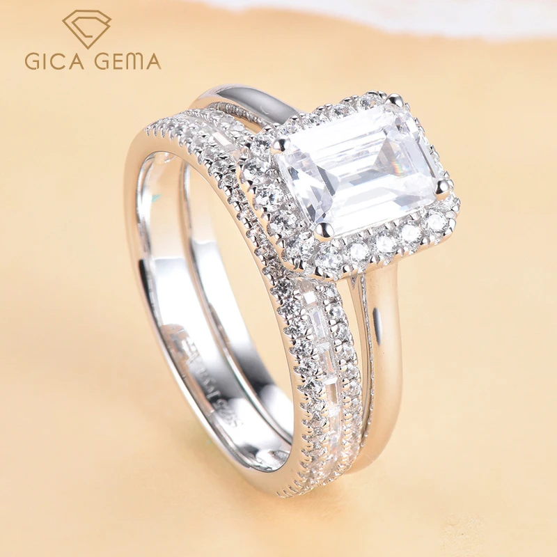 

Женский комплект колец из серебра 100% пробы с цирконом