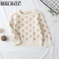 beke mata baby pullover sweater 2022 spring knit love print toddler girl sweater little boy clothes cotton children clothing