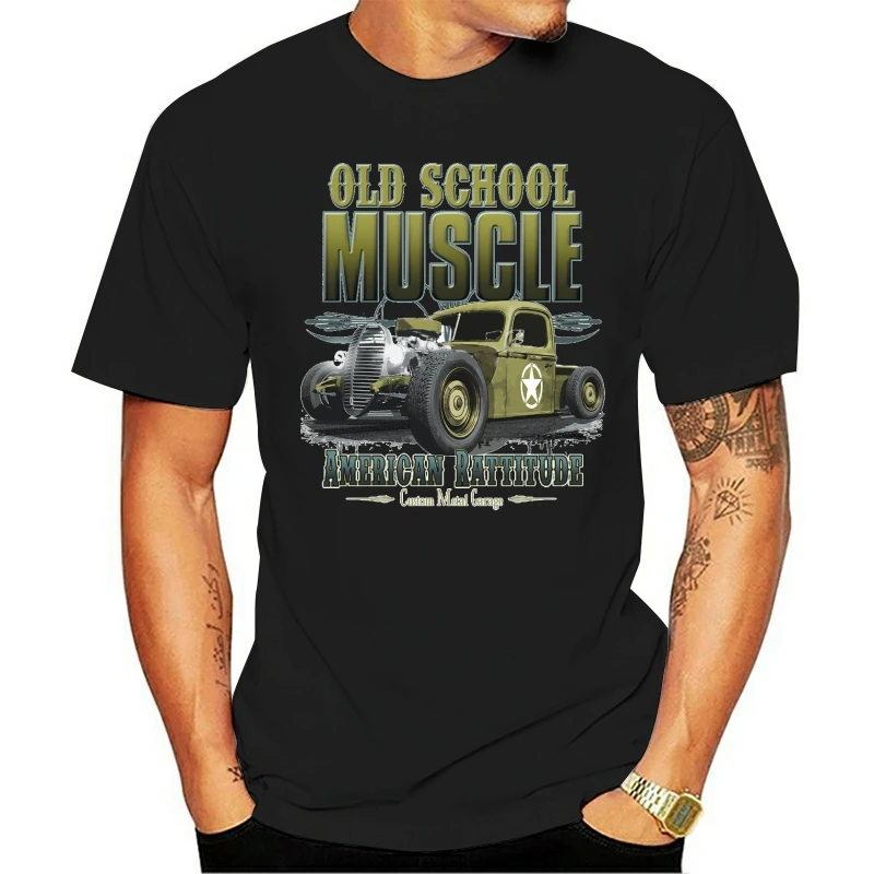 Футболка im Braunton mit einem Hot Rod-US Car-❐ Stylemotiv Modell Old School | Мужская одежда