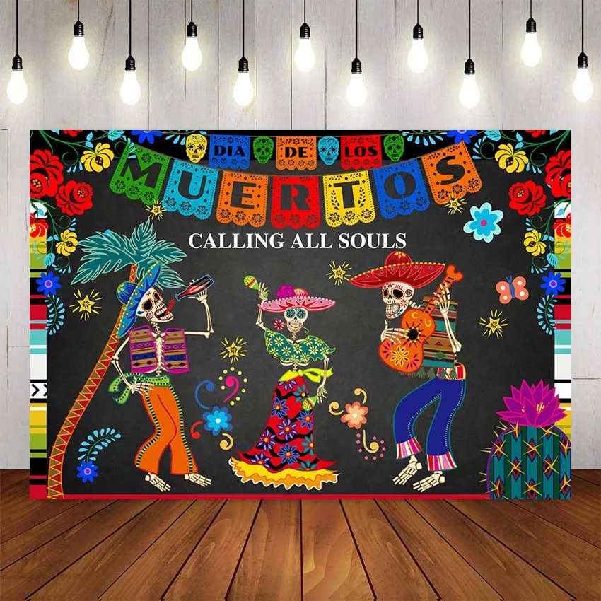 Фон для фотосъемки мексиканский День мертвых декорация праздничный баннер